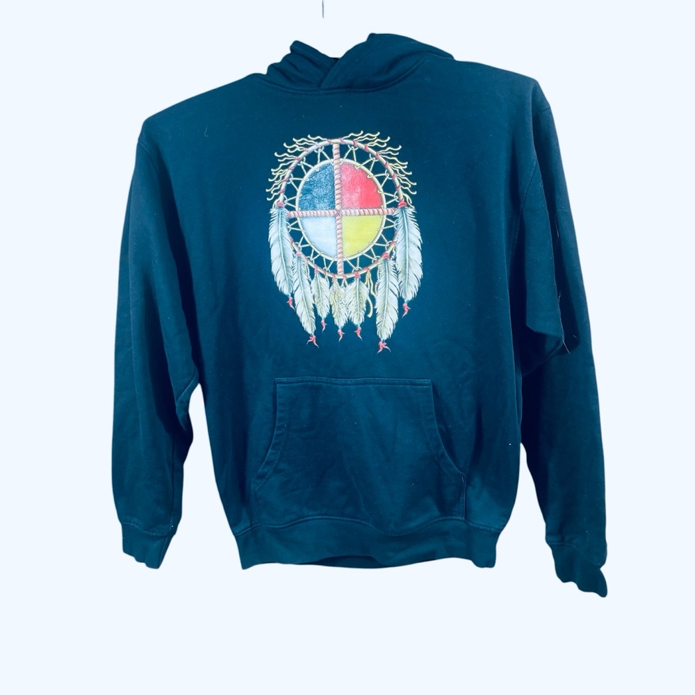 Native American Medicine Wheel Dreamcatcher Women’s Long Sleeve Hoodie Size M